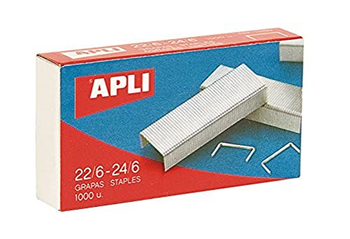 APLI 13469 - Pack De 1000 Grapas, 22/6 - 24/6 - Fournitures Bureau Amazon Espagne à 4.89€