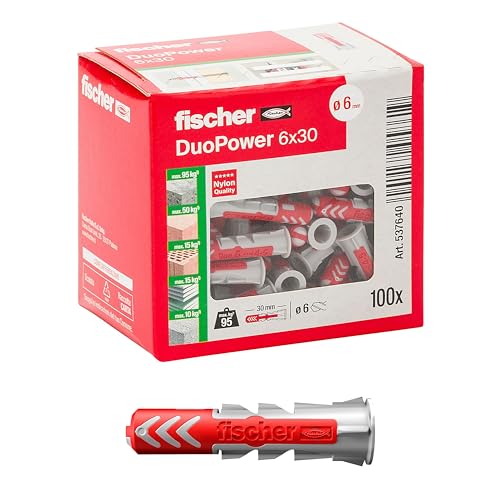 Fischer 100x Tasselli DuoPower, 6 x 30 mm, per Muro pieno... - Auto & Moto en promo à 5.78€