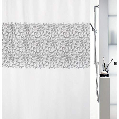Spirella Cortina de Ducha de poliéster IROKO 180x180cm Gris - Bon plan à 35.01€