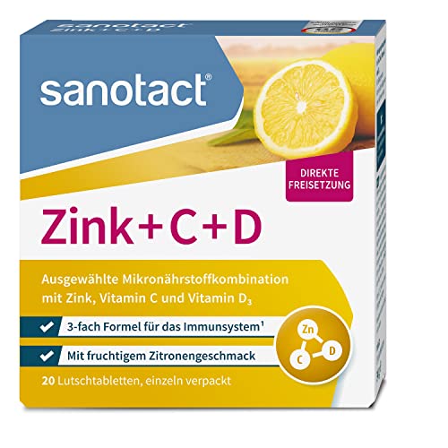 sanotact Zink + C + D (20 Lutschtabletten) • Zink Tabletten... - High-Tech & Électronique Amazon Allemagne à 1.52€