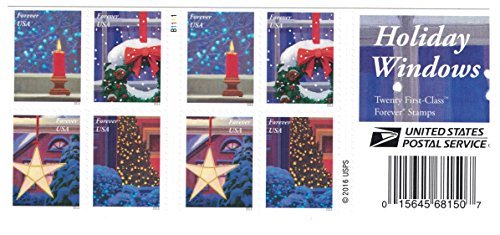 Vacaciones Windows USPS para siempre Sellos libro de 20 - Fournitures Bureau Amazon Espagne à 74.43€