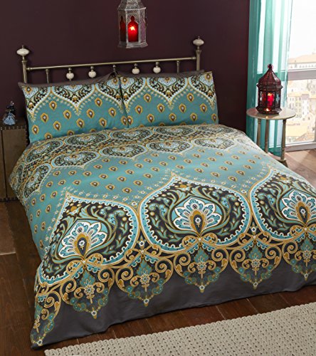 Asha Émeraude Indien Motif Housse de Couette et 2 Taie... - Maison & Cuisine Amazon France à 17.70€