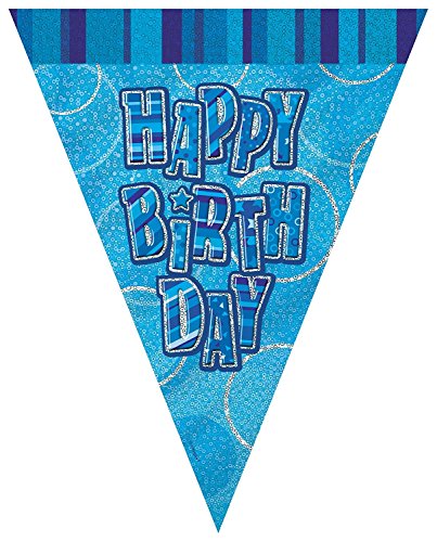 Unique Party 92078 - 9ft Foil Glitz Blue Happy Birthday... - Loisirs Créatifs Amazon Royaume-Uni à 1.70€