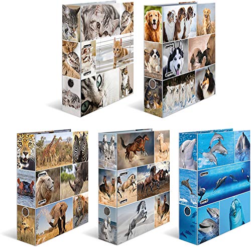 HERMA Lever Arch Files Animals, Assorted, A4, 70 mm Spine... - Animalerie en promo à 14.69€