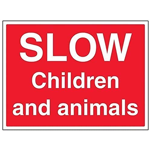 V Safety Slow, Children And Animals Sign - 400mm x 300mm... - Home & Kitchen Amazon UK à 7.41€