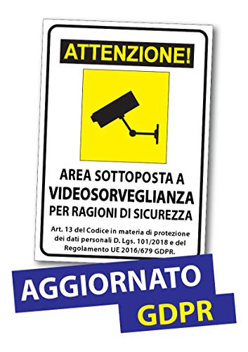 Adesivo per Cartello Area Videosorvegliata Sottoposta a... - Auto & Moto Amazon Italie à 1.79€