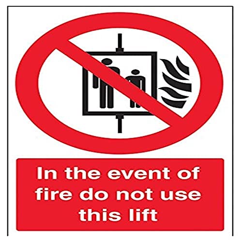 V Safety In The Event Of Fire Do Not Use This Lift Sign... - Home & Kitchen Amazon UK à 3.04€