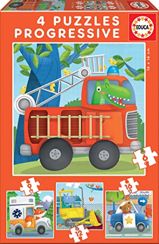 Educa 17144, Fahrzeuge, 4-in-1 Puzzleset für Kinder ab 3... - Toys & Games Amazon Germany à 5.39€