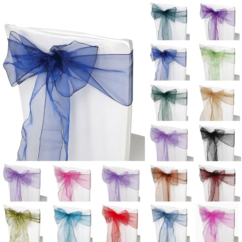 Trimming Shop Organza Chair Sashes - Navy Blue - Sheer Sash... - Maison & Cuisine Amazon Royaume-Uni à 1.99€