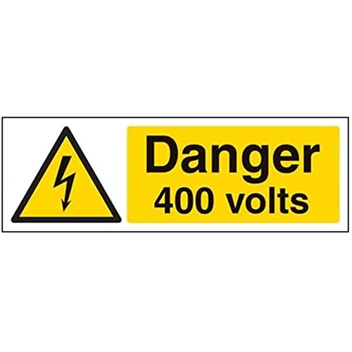 V Safety Danger, 400 Volts Warning Sign - 300mm x 100mm... - Maison & Cuisine en promo à 8.56€