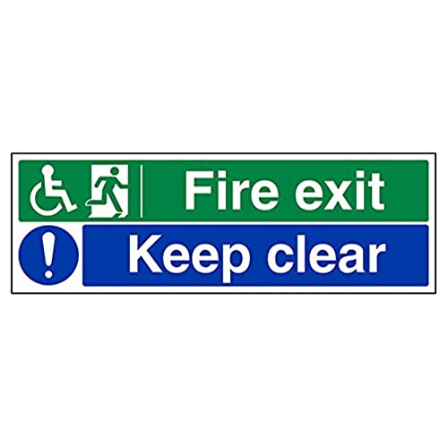 V Safety Wheel Chair Fire Exit/Keep Clear Sign - 450mm x... - Maison & Cuisine Amazon Royaume-Uni à 2.63€
