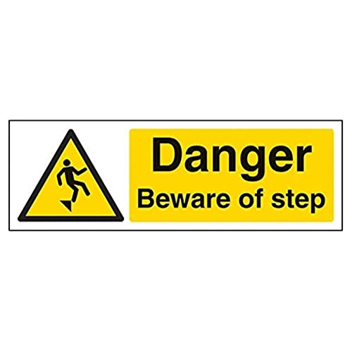 V Safety Danger Beware Of Step Warning Sign - 300mm x 100mm... - Amazon Royaume-Uni à 2.88€