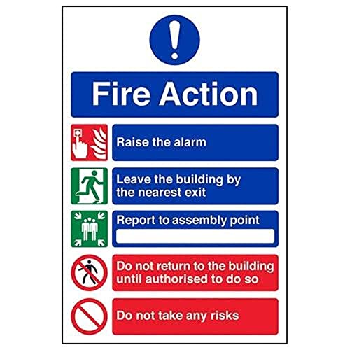 V Safety General Fire Action 5 Message Risks Sign... - Home & Kitchen Amazon UK à 4.00€