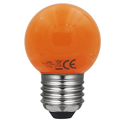 Laes sphérique ampoule lED e27, 9d-1 W, Orange, 45 x 72 mm en promo à 3,25€ (-84%) sur Amazon FR