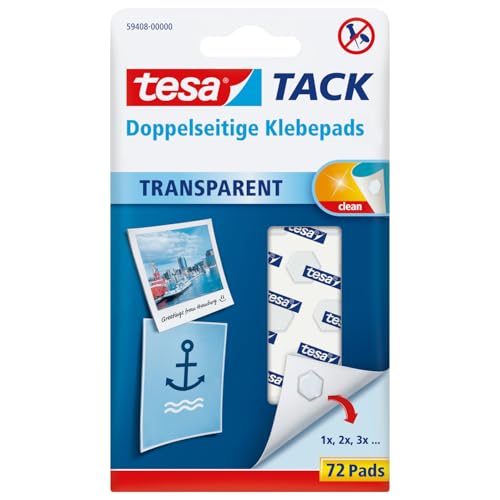 Pack de 72 puntos adhesivos tesa TACK, transparentes - Fournitures Bureau Amazon Espagne à 2.99€