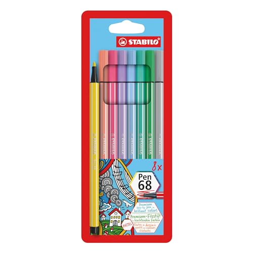 STABILO - Rotulador premium - Pen 68 - Estuche de 8... - Bon plan à 4.86€