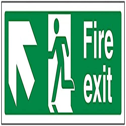 V Safety 14007AX-S Fire Exit Arrow Up Left Sign - Landscape... - Maison & Cuisine en promo à 1.70€