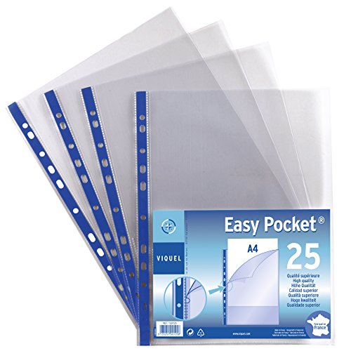 Viquel Easy Pocket Prospekthüllen, A4, perforiert, 25 Stück - Deal du jour à 2.50€