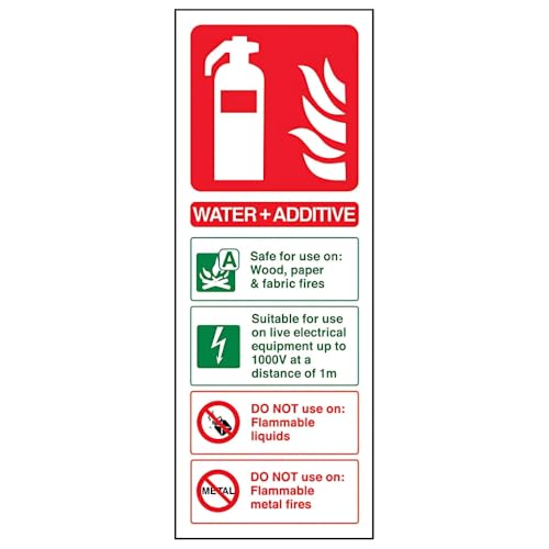 V Safety Water, Additive Id Fire Extinguisher Sign... - Maison & Cuisine Amazon Royaume-Uni à 1.70€