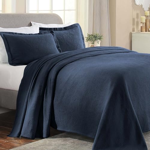 Superior Bedspread, Cotton, Navy Blue, Twin - Maison & Cuisine Amazon Royaume-Uni à 39.44€