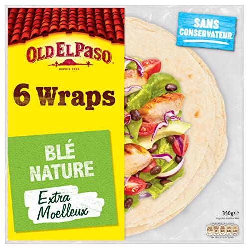 Old El Paso - 6 Wraps de Ble Nature 350 g - Épicerie Amazon France à 3.35€