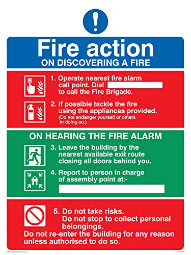 Viking Signs CF5179-A5P-V "Fire Action Notice On... - Bon plan à 4.30€