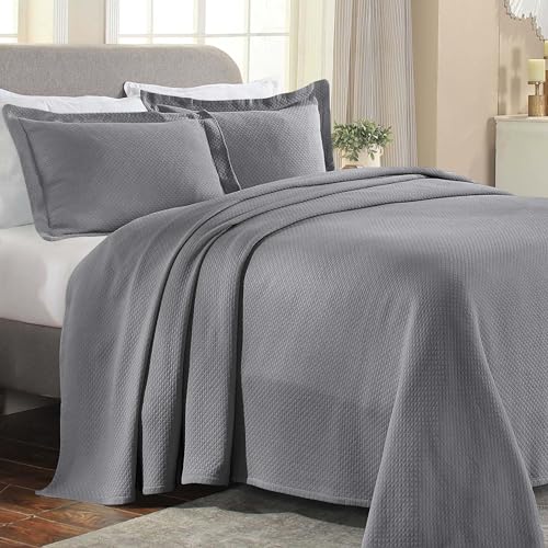 Superior Cotton Bedspread, Grey, King - Maison & Cuisine Amazon Royaume-Uni à 60.35€