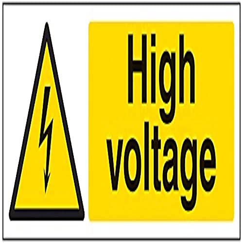 V Safety High Voltage Warning Sign - 300mm x 100mm - 1mm... - Maison & Cuisine en promo à 2.39€