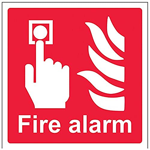 V Safety Fire Alarm Logo Sign - 150mm x 150mm - 1mm Rigid... - Maison & Cuisine en promo à 2.70€