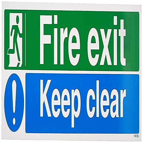 V Safety Fire Exit/Keep Clear Sign - Landscape - 450mm x... - Home & Kitchen Amazon UK à 2.60€