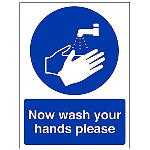 V Safety Now Wash Your Hands Please Sign - 150mm x 200mm... - Home & Kitchen Amazon UK à 2.81€