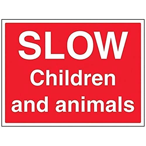 V Safety Slow, Children And Animals Sign - 400mm x 300mm... - Maison & Cuisine Amazon Royaume-Uni à 7.41€