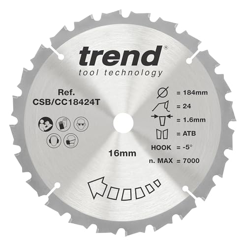 Trend Wood Cordless Mitre Saw Blade, 184mm Diameter, 16mm... - Maison & Cuisine Amazon Royaume-Uni à 14.30€