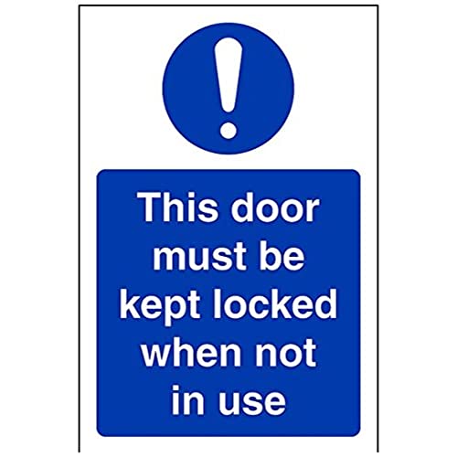 V Safety This Door To Be Kept Locked When Not In Use Sign... - Maison & Cuisine Amazon Royaume-Uni à 1.98€