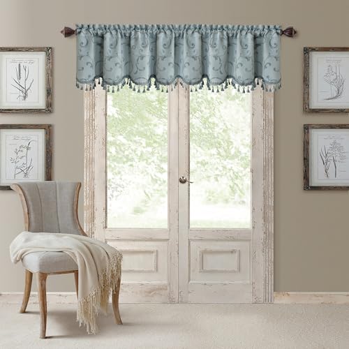 Elrene Mia Jacquard Scroll Verdunkelungsvolant, blau, W 52"... - Maison & Cuisine en promo à 7.34€