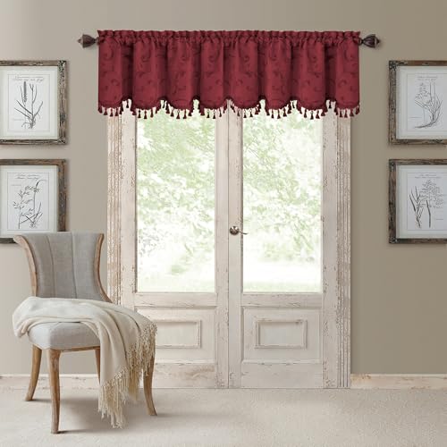 Elrene Single Window Valance, Rouge, 52" W x 19" L (Pack of... - Amazon Royaume-Uni à 11.95€