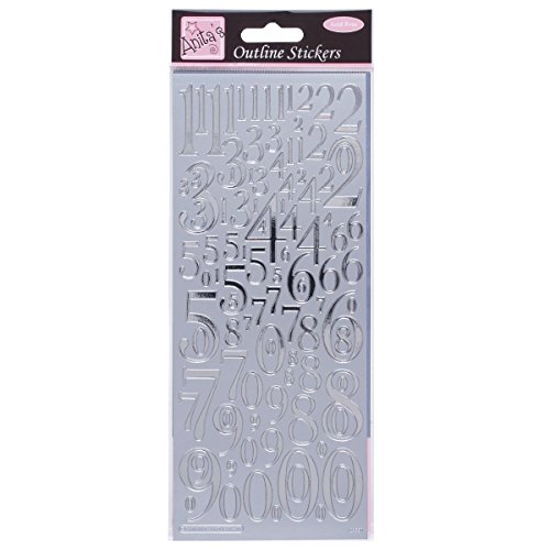 Anitas Gemischte Zahlen Umreißen Aufkleber, Silber - Maison & Cuisine Amazon Allemagne à 1.80€