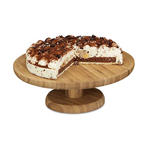 Relaxdays Round Cake Stand, 33 cm, Bamboo, with Pedestal... - Amazon Royaume-Uni à 31.33€