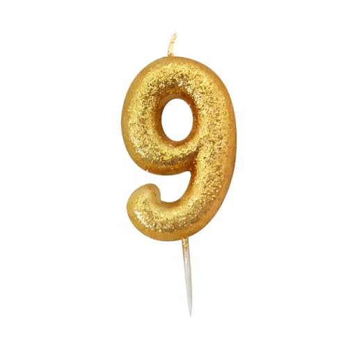 Anniversary House Metallic Gold Glitter Number 9 Cake... - Maison & Cuisine Amazon Royaume-Uni à 2.49€