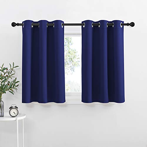 NICETOWN Navy Blue Blackout Kitchen Curtains - Energy Smart... - Maison & Cuisine en promo à 10.44€