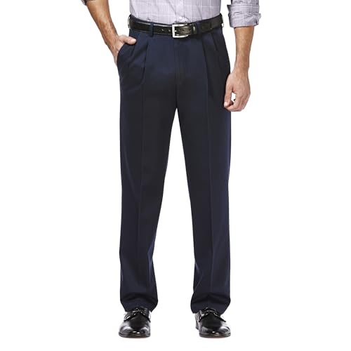 Haggar Pantalones Casuales de Corte Recto sin Hierro de... - Maison & Cuisine en promo à 40.83€