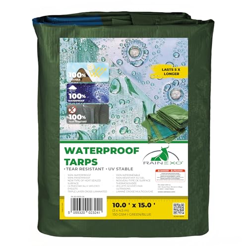 Rainexo Tarpaulin Heavy Duty 150 gsm Cross Laminated 30 x... - Home & Kitchen Amazon Spain à 11.70€