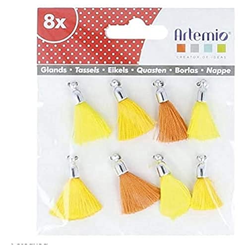 Artemio Set de8 Pompons Tassels, Autre, Jaune, 12,5 x 1 x... - Loisirs Créatifs Amazon France à 1.67€