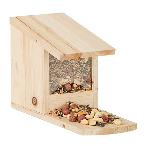 Relaxdays Squirrel Feeder for Placing, Wood... - Jardin & Extérieur Amazon Royaume-Uni à 14.04€