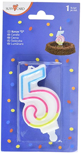 Susy Card 40012100 – Nombre Bougie '5' en promo à 4,73€ (-55%) sur Amazon FR