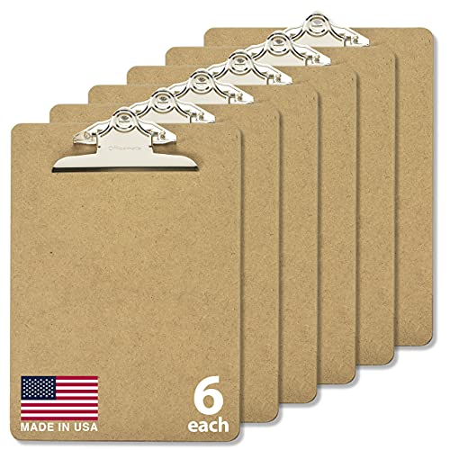 Officemate Letter Size Wood Clipboards, 6 Inch Clip, 6 Pack... - Fournitures Bureau Amazon Allemagne à 7.02€