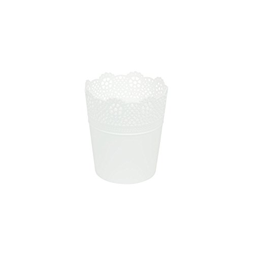 Vaso da fiori Lace 11,2x11,2x13 cm, Bianco - Maison & Cuisine en promo à 0.96€
