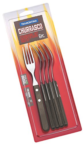 Tramontina Steak Forks, 6 Pcs. Fork Cutlery Set with Wooden... - Maison & Cuisine Amazon Royaume-Uni à 20.50€