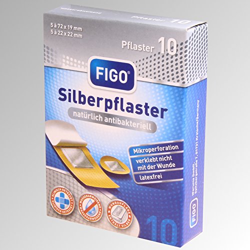 Figo 10 Silberpflaster 2 Größen, Latexfrei, antibakteriell - Santé & Bien-être Amazon Allemagne à 2.49€