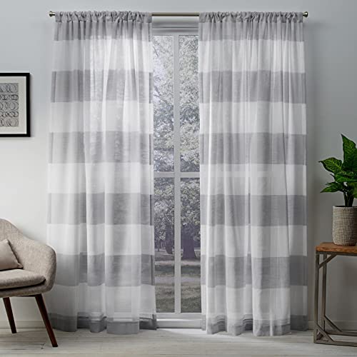 Exclusive Home Curtains Darma Sheer Rod Pocket Top Panel... - Maison & Cuisine Amazon Royaume-Uni à 17.55€
